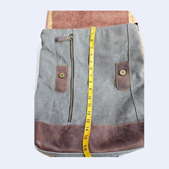 Canvas Leather Backpack, LargeTravel, School Backpack, Laptop - Picture 4 of 8